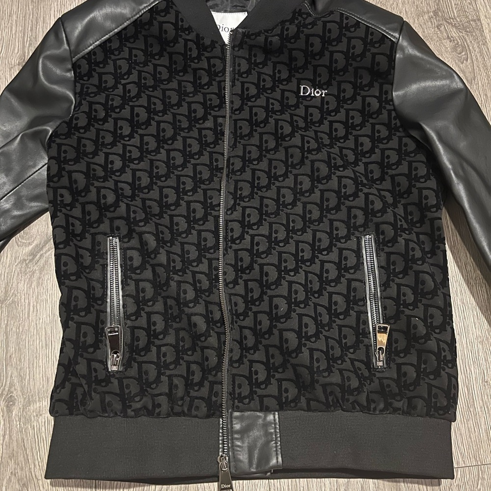 Dior Black Monogram Varsity Bomber Jacket